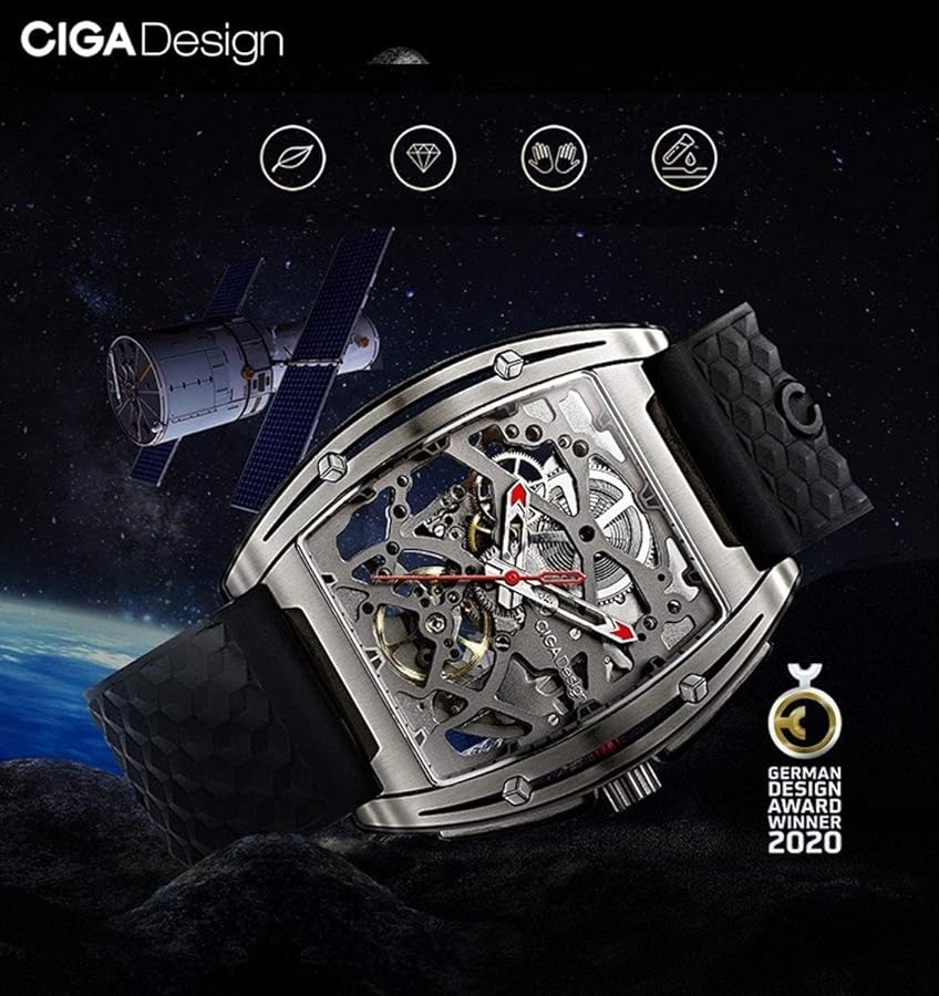 Amazon | [公式販売店] CIGADesign 腕時計 メンズ スケルトン